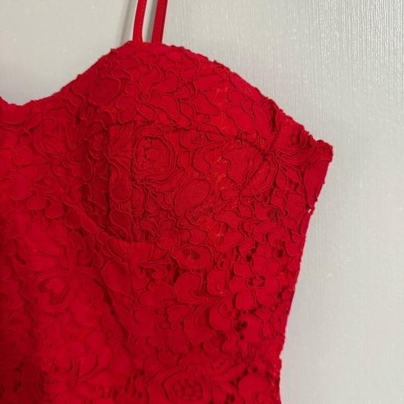 Bardot Pierre Lace Dress in Lava Red Size XS - Picture 14 of 16